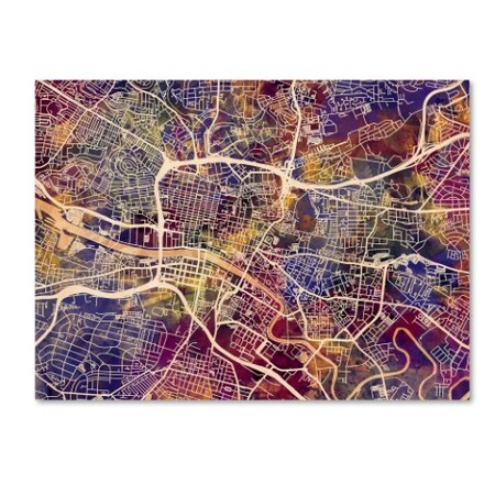 Trademark Fine Art Michael Tompsett 'Glasgow Street Map II' Canvas Art, 35x47 MT0912-C3547GG